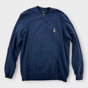 Rip Curl Sweater Mens‎ Small Crew Neck Pineapple Embroidered Hawaii Navy Blue